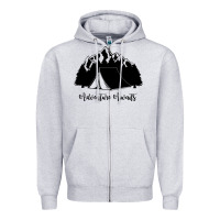 Heather Grey Adventure Camping Zipper Hoodie - Unal Design