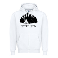 White Adventure Camping Zipper Hoodie - Unal Design
