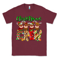 Burgundy christmas crew  deer Classic Tee - MaliasSmallBusiness