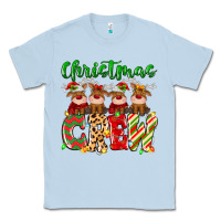 Dusty Blue christmas crew  deer Classic Tee - MaliasSmallBusiness
