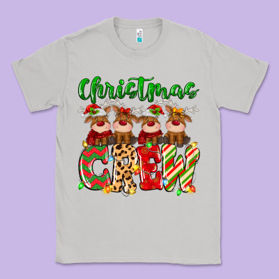 Classic Tee christmas crew  deer