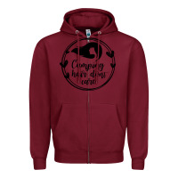 Burgundy Camping Zipper Hoodie - Unal Design