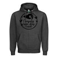 Charcoal Heather Camping Zipper Hoodie - Unal Design