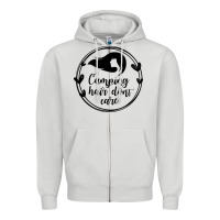 Dove Grey Camping Zipper Hoodie - Unal Design