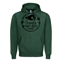 Sports Green Camping Zipper Hoodie - Unal Design