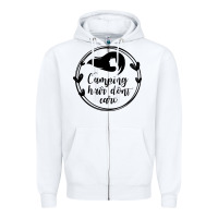 White Camping Zipper Hoodie - Unal Design