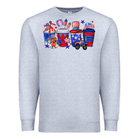 Heather Grey 4th of July coffee drinks Premium Sweatshirt - Neo Western
