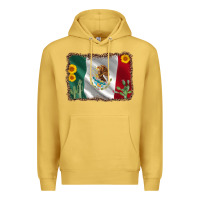 Antique Gold mexico flag sunflower cactus Premium Hoodie - AdoDesignShop