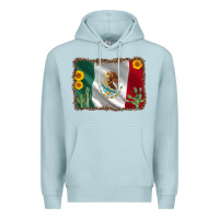 Blue Mist mexico flag sunflower cactus Premium Hoodie - AdoDesignShop