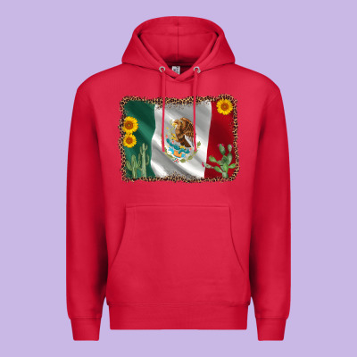Mexico Flag Sunflower Cactus Premium Hoodie Designed By Adodesignshop
