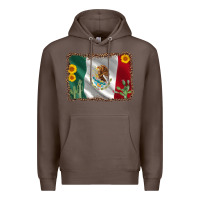 Coffee mexico flag sunflower cactus Premium Hoodie - AdoDesignShop