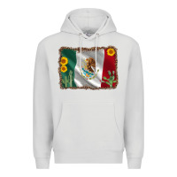 Dove Grey mexico flag sunflower cactus Premium Hoodie - AdoDesignShop