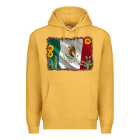 Mustard mexico flag sunflower cactus Premium Hoodie - AdoDesignShop