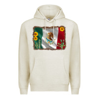 Oatmeal Heather mexico flag sunflower cactus Premium Hoodie - AdoDesignShop