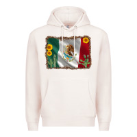 Pale Pink mexico flag sunflower cactus Premium Hoodie - AdoDesignShop