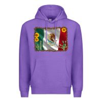 Purple mexico flag sunflower cactus Premium Hoodie - AdoDesignShop