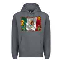 Rock mexico flag sunflower cactus Premium Hoodie - AdoDesignShop