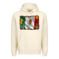 Sandshell mexico flag sunflower cactus Premium Hoodie - AdoDesignShop