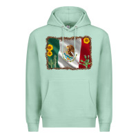 Seafoam mexico flag sunflower cactus Premium Hoodie - AdoDesignShop