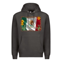 Smoke mexico flag sunflower cactus Premium Hoodie - AdoDesignShop