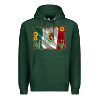 Sports Green mexico flag sunflower cactus Premium Hoodie - AdoDesignShop