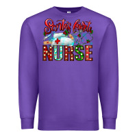 Purple santa is favorite nurse Premium Sweatshirt - CowhideDigitalArt