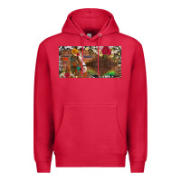 Cardinal western turquoise gemstone horse cowhide leopard floral background lic Premium Hoodie - Artiststas