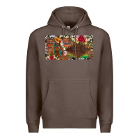 Coffee western turquoise gemstone horse cowhide leopard floral background lic Premium Hoodie - Artiststas
