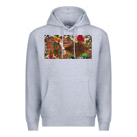 Heather Grey western turquoise gemstone horse cowhide leopard floral background lic Premium Hoodie - Artiststas