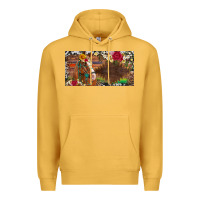 Mustard western turquoise gemstone horse cowhide leopard floral background lic Premium Hoodie - Artiststas
