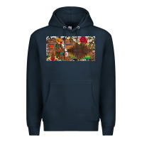 Navy western turquoise gemstone horse cowhide leopard floral background lic Premium Hoodie - Artiststas