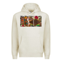 Oatmeal Heather western turquoise gemstone horse cowhide leopard floral background lic Premium Hoodie - Artiststas