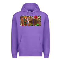 Purple western turquoise gemstone horse cowhide leopard floral background lic Premium Hoodie - Artiststas