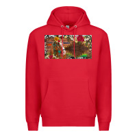 Red western turquoise gemstone horse cowhide leopard floral background lic Premium Hoodie - Artiststas