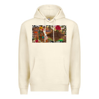 Sandshell western turquoise gemstone horse cowhide leopard floral background lic Premium Hoodie - Artiststas