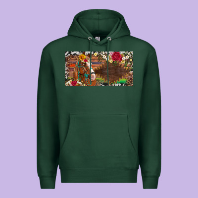 Western Turquoise Gemstone Horse Cowhide Leopard Floral Background Lic Premium Hoodie Designed By Artiststas