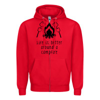Red life is better around a campfire Zipper Hoodie - Unal Design