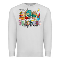 Dove Grey Teachers Change The World Premium Sweatshirt - CowhideDigitalArt