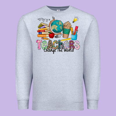 Teachers Change The World Premium Sweatshirt Designed By Cowhidedigitalart