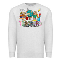 Oatmeal Heather Teachers Change The World Premium Sweatshirt - CowhideDigitalArt