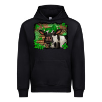 Black st Patricks cow with leopard background holstein cow Urban Hoodie - Jasminsmagicworld