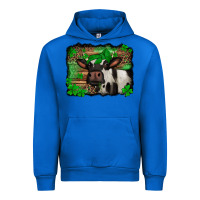 Cobalt st Patricks cow with leopard background holstein cow Urban Hoodie - Jasminsmagicworld