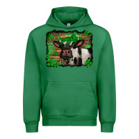 Emerald st Patricks cow with leopard background holstein cow Urban Hoodie - Jasminsmagicworld