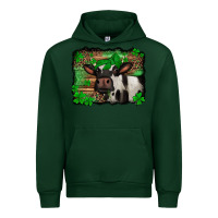 Forest Green st Patricks cow with leopard background holstein cow Urban Hoodie - Jasminsmagicworld