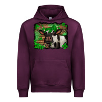 Mauve Wine st Patricks cow with leopard background holstein cow Urban Hoodie - Jasminsmagicworld