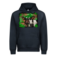 Navy st Patricks cow with leopard background holstein cow Urban Hoodie - Jasminsmagicworld