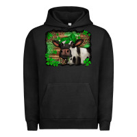 Pigment Black st Patricks cow with leopard background holstein cow Urban Hoodie - Jasminsmagicworld