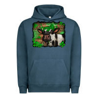 Pigment Midnight Navy st Patricks cow with leopard background holstein cow Urban Hoodie - Jasminsmagicworld