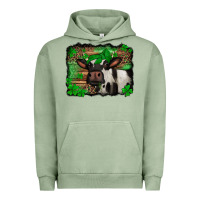 Pigment Oil Green st Patricks cow with leopard background holstein cow Urban Hoodie - Jasminsmagicworld