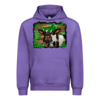 Tulip st Patricks cow with leopard background holstein cow Urban Hoodie - Jasminsmagicworld